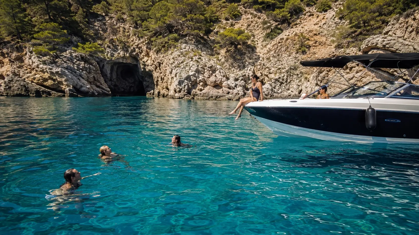 Swimming stop near Blue Cave Koločep